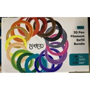 SCRIB3D PLA Multicolor 1.75mm Filament Refill Bundle for 3D Pen 20 Colors
